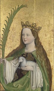 Panel del altar con Santa Inés de Unbekannt Unbekannt